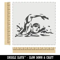 Swimmer Swimming Freestyle Taking Breath Wall Cookie DIY Craft Reusable Stencil