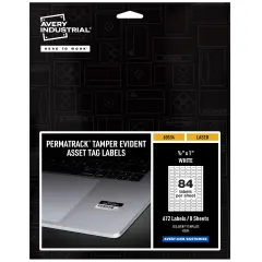 Avery PermaTrack Tamper-Evident Asset Tag Labels, 1/2" x 1", 672 Asset Tags (60534)