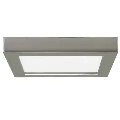 Satco 13.5w 7" Flush Mount LED Fixture w/ Square Shape in Brushed Nickel 2700k