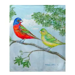 Betsy Drake Pair of Buntings Throw Multicolor