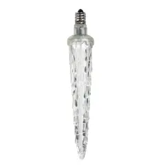 HUB Steady Burning C7 LED Christmas Icicle Light Bulb - Cool White - 5" Clear