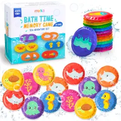 merka Bath Toys for Toddlers Age 2-4 Toddler Bath Toys Age 2-4 Foam Bathtime Toy Set of 30 Floating Flashcards Memory Game Learning Activity for Infants & Toddlers Multicolor