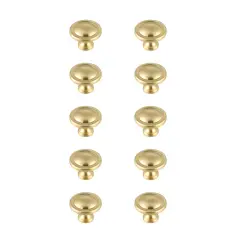 Garlande 1.2" Diameter Brushed Gold Mushroom Knob Multipack (Set of 10)