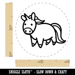 Chibi Unicorn Standing Self-Inking Rubber Stamp Ink Stamper for Stamping Crafting Planners Lime Green