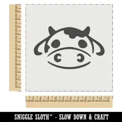 Kawaii Chibi Cow Head Face Milk Farm Animal Wall Cookie DIY Craft Reusable Stencil