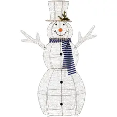 Northlight 48" LED Lighted Silver Mesh Snowman Outdoor Twinkling Christmas Decoration