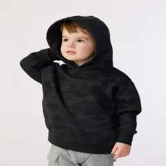 Rabbit Skins&reg; Toddler Pullover Fleece Turtle Neck Long Sleeve Hoodie - 3326 Storm camo