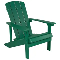 Merrick Lane Riviera Azure Adirondack Patio Chairs With Vertical Lattice Back And Weather Resistant Frame Green
