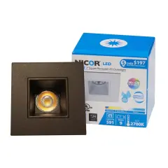 NICOR 2 in. Square LED Downlight in Oil-Rubbed Bronze, 3000K Soft White