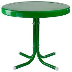 Northlight 22" Outdoor Retro Round Tulip Metal Side Table, Green