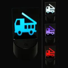 Fire Truck Engine Fireman Firefighter Symbol 3D Illusion LED Night Light Sign Nightstand Desk Lamp