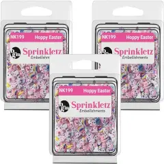 Buttons Galore Sprinkletz DIY Craft Embellishment Polymer Clay Pieces For Slime & Crafts 36 Grams - 3 Packs of Hoppy Easter