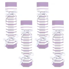 Big Dot of Happiness Purple Stripes - No Snap Simple Party Table Favors - DIY Cracker Boxes - Set of 12