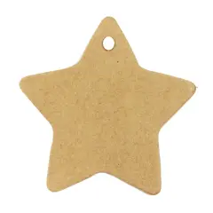 Wrapables 50 Gift Tags/Kraft Hang Tags with Free Cut Strings for Gifts, Crafts & Price Tags Star