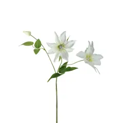 Allstate Two-tone Jeweled Clematis Artificial Floral Spray - 20" - White