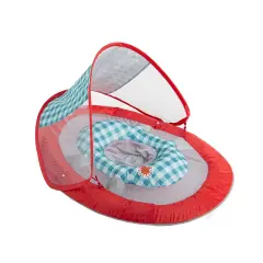 SwimWays 36" Inflatable Red and White Swimming Pool Baby Spring Float with Sun Canopy