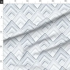 Various Fabrics by the Yard or Fat Quarter Coastal Geometric Modern Blue Monochrome Lines Neutral Beach Sea Chevron Custom Printed Fabric by Spoonflower