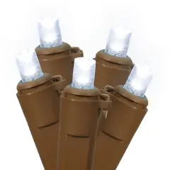 150 Cool White Wide Angle Net LED Lights 2Ft. x8Ft. Brown Wire Christmas set