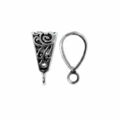 Filigree Bail 20x10mm Pewter Antique Silver Plated (Package of 1)