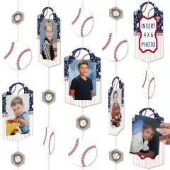 Big Dot of Happiness Batter Up - Baseball - Baby Shower or Birthday Party Vertical Photo Garland 35 Pieces