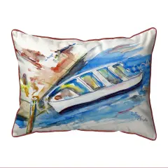 Betsy Drake Rowboat at Dock Extra Large Pillow 20 X 24