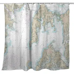 Betsy Drake Kent Island, MD Nautical Map Shower Curtain