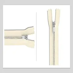 #4.5 Beige Closed Bottom Aluminum Slipcover & Pillow YKK Zipper - Color: Natural #801 - Choose Your Length - Made in The United States (1 Zipper Per Pack) (32" Inches)