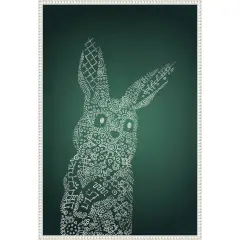 The Emerald Bunny by Ema Paraschiv Framed Canvas Wall Art