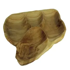 Natural Fir Tree Root 4-Section Snack Serving Tray