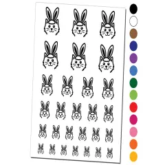 Easter Cat with Bunny Ears Temporary Tattoo Water Resistant Fake Body Art Set Collection Purple