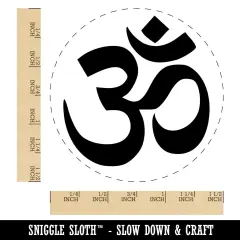 Om Aum Hinduism Buddhism Jainism Yoga Symbol Self-Inking Rubber Stamp for Stamping Crafting Planners Red