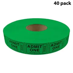 Tacticai 2000 Admit One Raffle Tickets &ndash; Single Roll, Consecutively Numbered &ndash; Perfect for Events, Entry, Fundraisers & Prizes &ndash; Available in 8 Colors Green