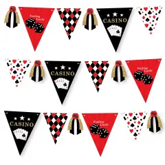 Big Dot of Happiness Las Vegas - DIY Casino Party Pennant Garland Decoration - Triangle Banner - 30 Pieces