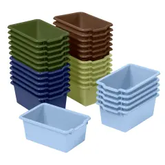 Scoop Front Storage Bins, Multipurpose Organization, 30-Pack Earthtone