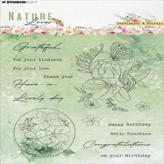 Studio Light Nature Lover Clear Stamps-Nr. 593, Sentiments & Florals