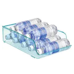mDesign Plastic Water Bottle Tray Storage Rack and Dispenser