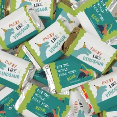 34 Pcs Dinosaur Kid's Birthday Candy Party Favors Hershey's Miniatures Chocolate - No Assembly Required