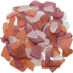 Sea Glass Craft 11 Ounces Amber Brown Red and Frosted White Sea Glass Mix Decor Bulk Seaglass Pieces for Beach Wedding Decor and Crafts