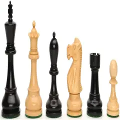 WE Games Jacques Style Chess Pieces, Weighted with 3.69 in. King
