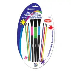 BAZIC Paintbrush Set Kid's Asst. Size (9/Pack)