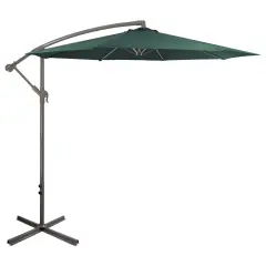 Northlight 10ft Offset Outdoor Patio Umbrella with Hand Crank, Hunter Green