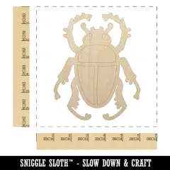 Scarab Beetle Unfinished Wood Shape Piece Cutout for DIY Craft Projects