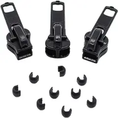 Zipper Repair Kit - #5 Vislon Auto Lock Sliders - 3 Universal Sliders and Stops Included - Made in The United States