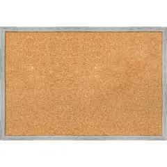 Shiplap White Narrow Wood Framed Corkboard, Natural Cork