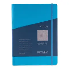 Fabriano Ecoqua Plus Hidden Spiral-Bound Notebook - Turquoise, 8-1/4" x 5-4/5", Dot Grid