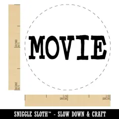 Movie Fun Text Self-Inking Rubber Stamp for Stamping Crafting Planners Green