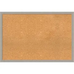 Woodgrain Stripe Wood Framed Corkboard, Natural Cork Grey