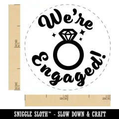 We're Engaged Wedding Self-Inking Rubber Stamp for Stamping Crafting Planners Orange