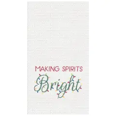 Making Spirits Bright Waffle Weave Kitchen Towel