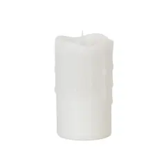 Melrose 5.25" Pre-Lit White Battery Operated Flameless LED Pillar Candle